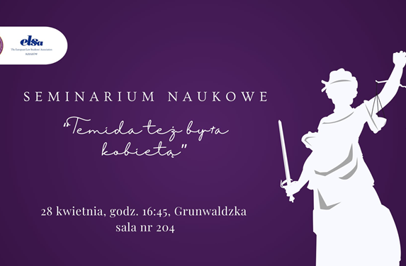 Grafika Studenckiego Seminarium Naukowego „Temida też była kobietą”