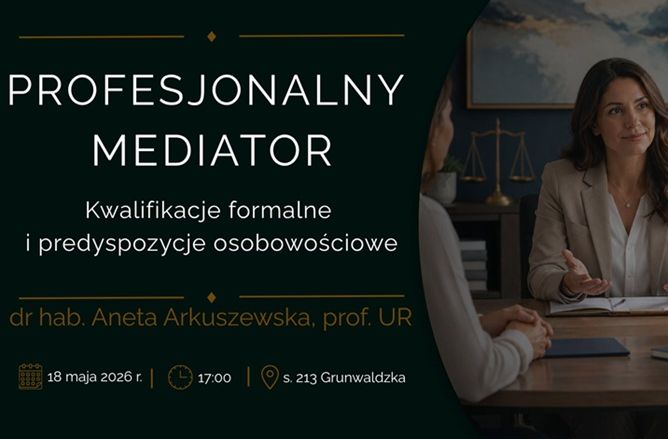 Zaproszenie na spotkanie z mediatorem pt. „Profesjonalny Mediator”