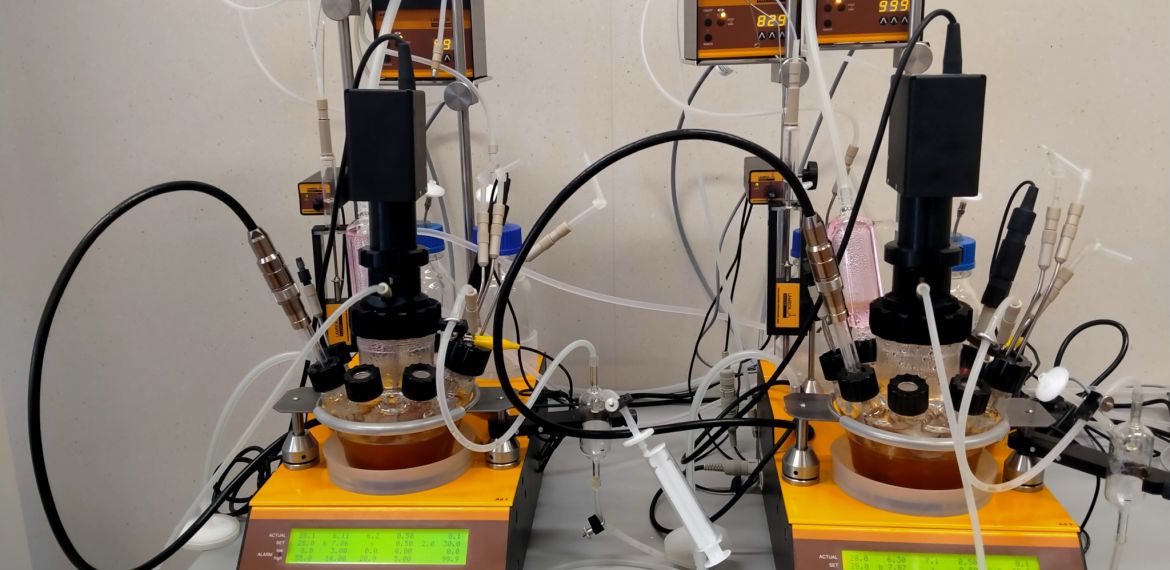 widok dwóch bioreaktorów