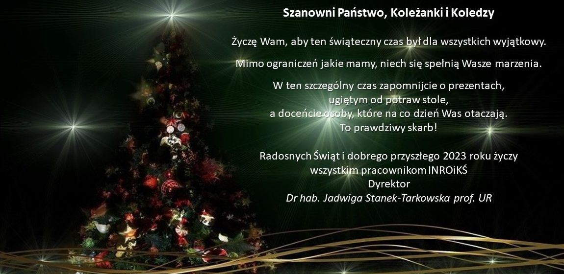 kartka z życzeniami, w tle choinka i gwiazdy