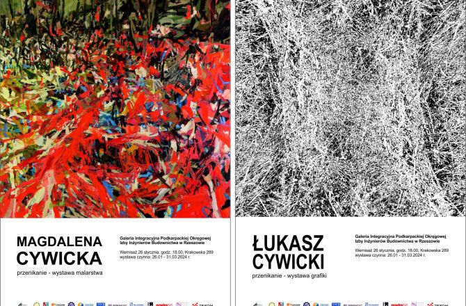 Magdalena i Łukasz Cywiccy Przenikanie malarstwo Przenikanie grafika