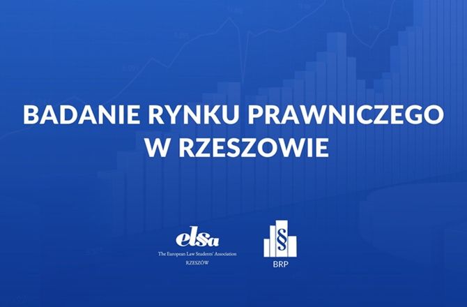 Grafika promująca badanie rynku prawniczego w Rzeszowie