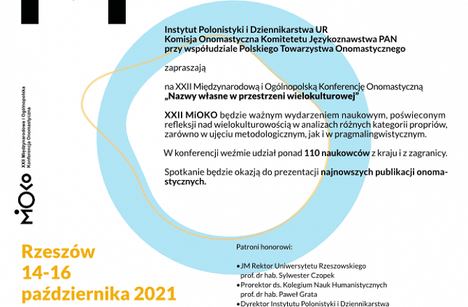 XXII Międzynarodowa i Ogólnopolska Konferencja Onomastyczna