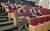 Uczestnicy na auli podczas Ogólnopolskiej Konferencji Naukowej „35 lat reformy samorządowej - sukcesy, wyzwania, nowe technologie"