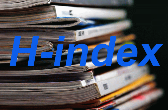 stos książek i napis H-index