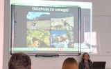 Slajd końcowy prezentacji wyświetlany na tablicy multimedialnej