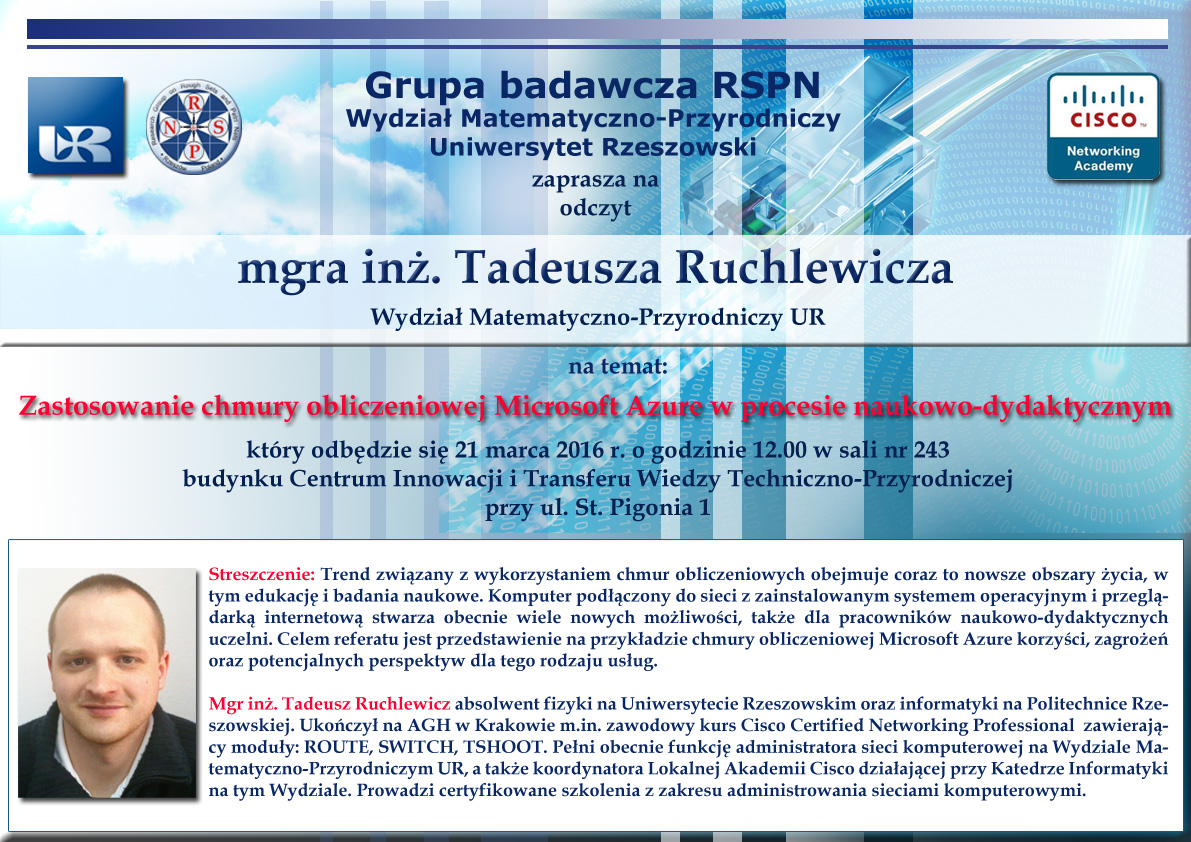 Zastosowanie chmury obliczeniowej Microsoft Azure w&nbsp;procesie naukowo-dydaktycznym