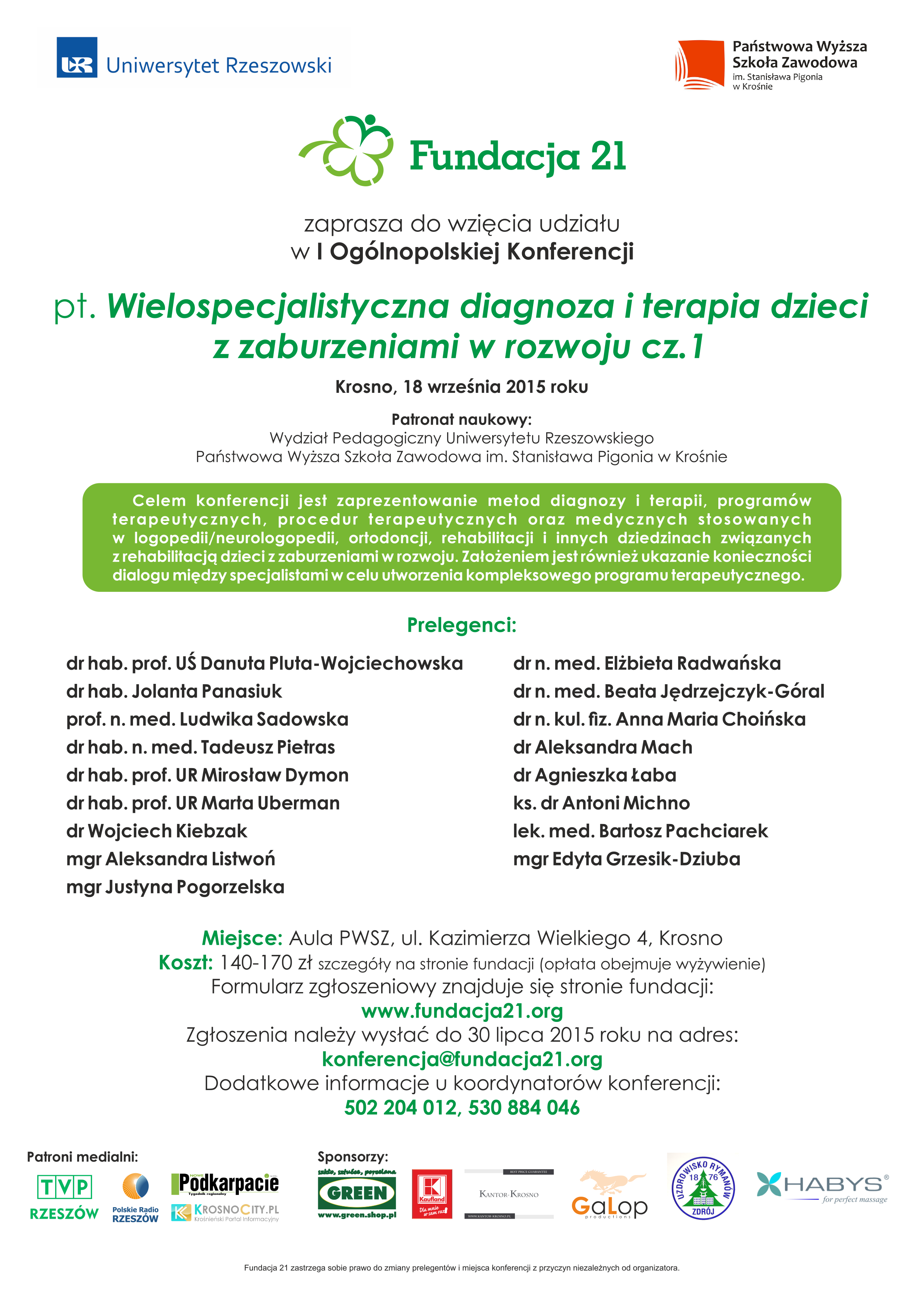 Ogólnopolska konferencja pt. Wielospecjalistyczna diagnoza i&nbsp;terapia dzieci z&nbsp;zaburzeniami w&nbsp;rozwoju.
