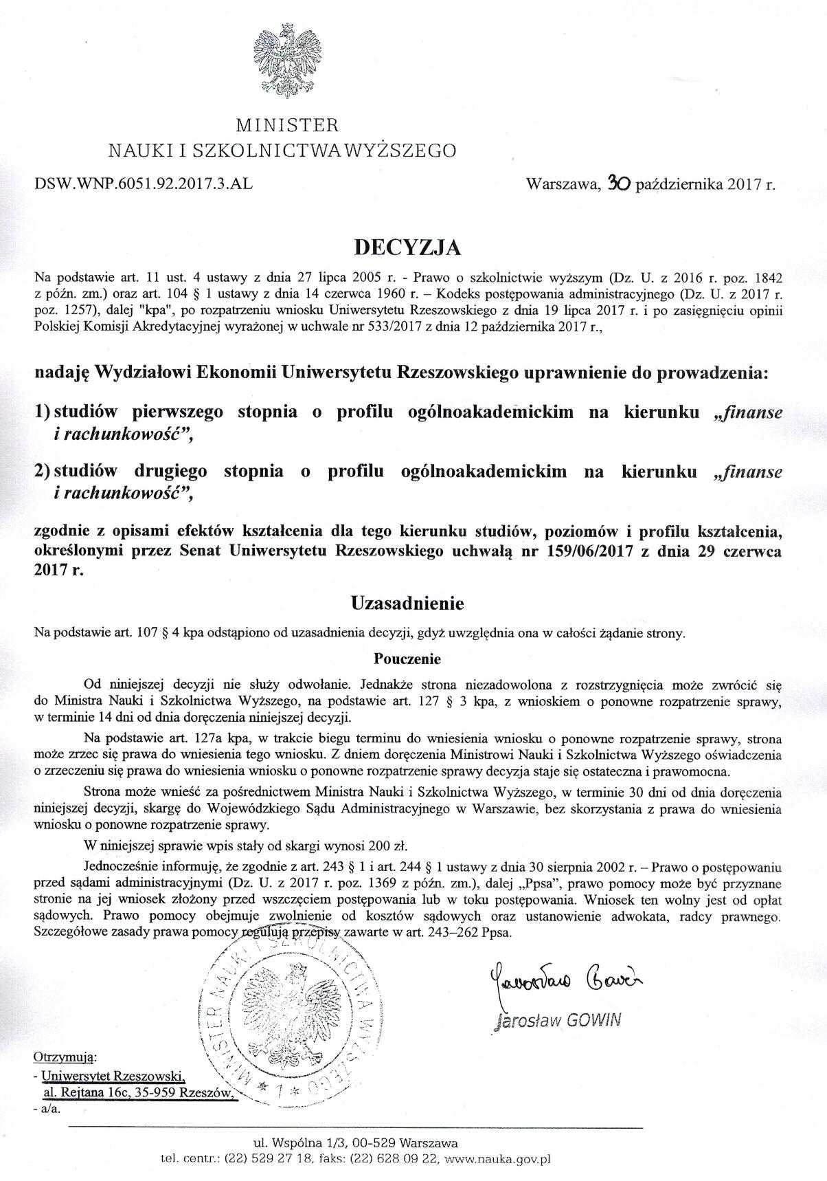 Nowy kierunek na Wydziale Ekonomii UR