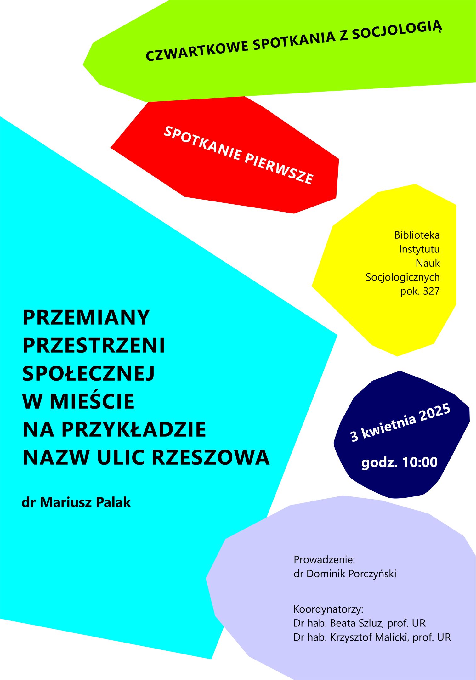 Plakat "Czwartkowe Spotkania z Socjologią"