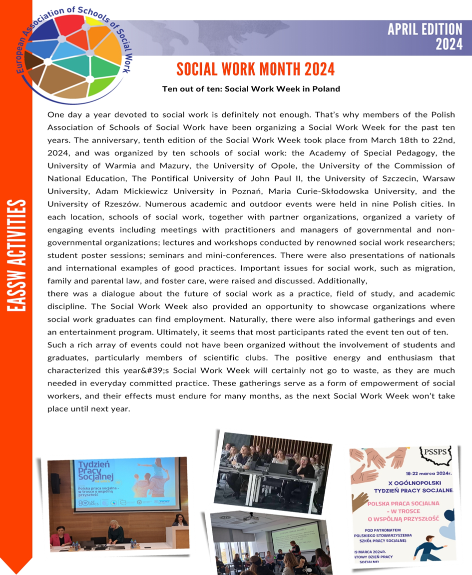 Informacja odnośnie Tygodnia pracy socjalnej