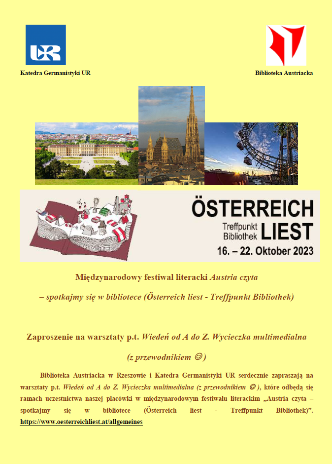 Międzynarodowy festiwal literacki Austria czyta – spotkajmy się w bibliotece (Österreich liest - Treffpunkt Bibliothek)