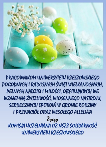 Życzenia Wielkanocne od NSZZ Solidarność