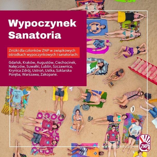 Wypoczynek - Zniżki dla członków ZNP