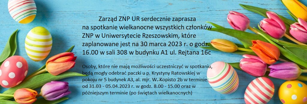 Zaproszenie na spotkanie wielkanocne wszystkich członków ZNP w UR
