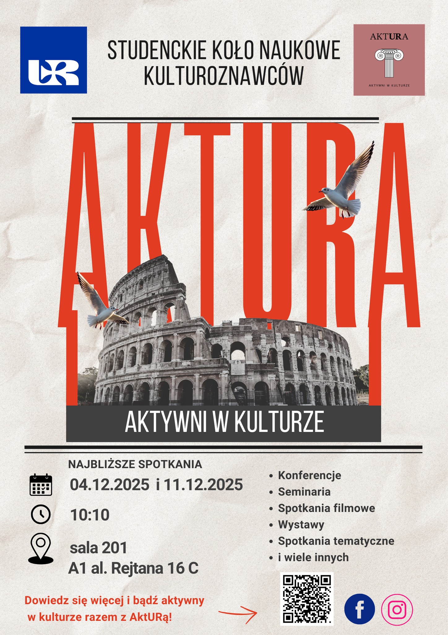 Plakat spotkań SKN AktURa