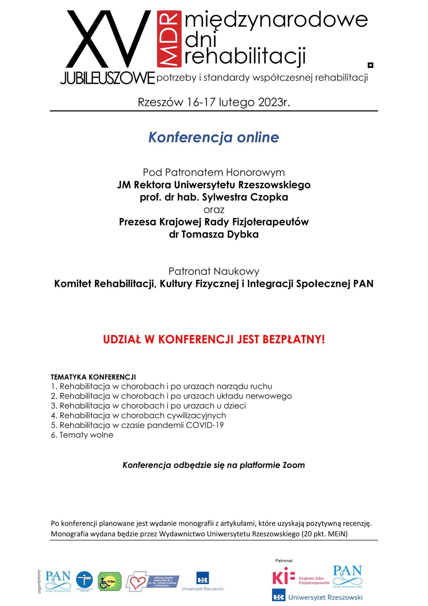 XV jubileuszowe Międzynarodowe Dni Rehabilitacji