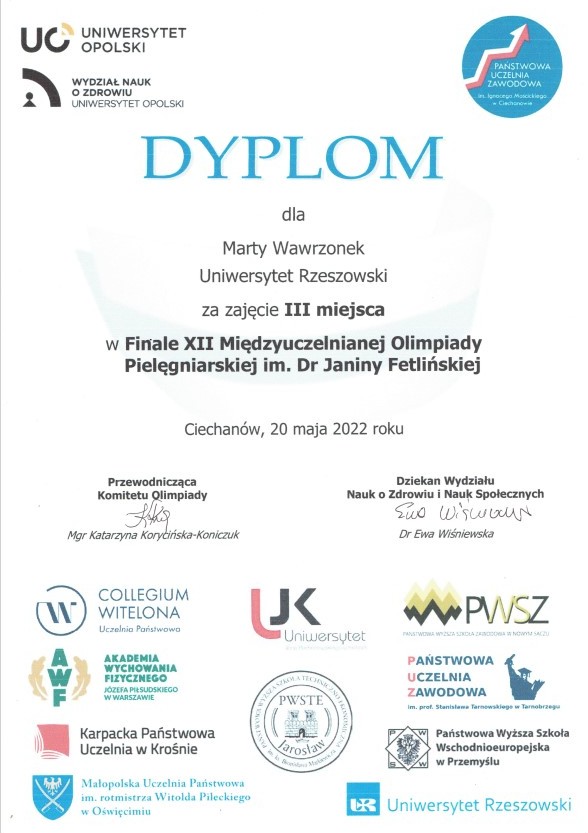 Finał XII Międzyuczelnianej Olimpiady Pielęgniarskiej