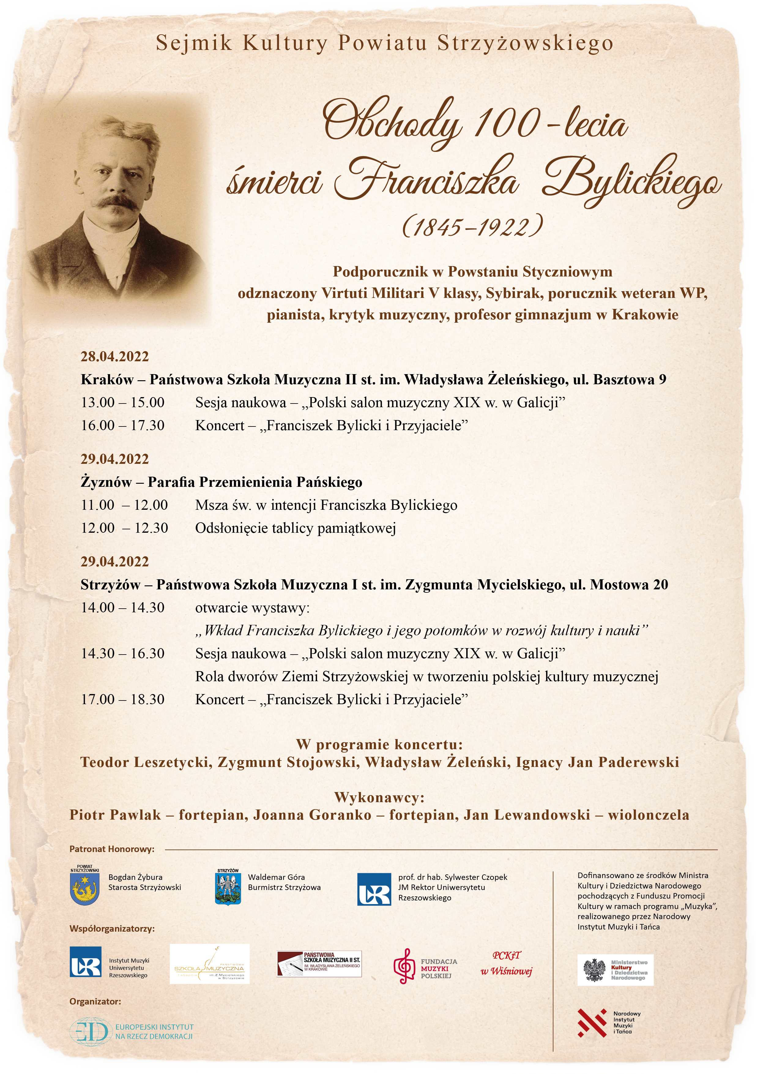 Plakat Polski salon muzyczny XIX w. w Galicji