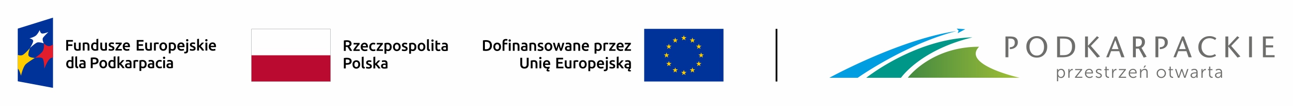 Pasek z logotypami Funduszy Europejskich i Wojew&oacute;dztwa Podkarpackiego