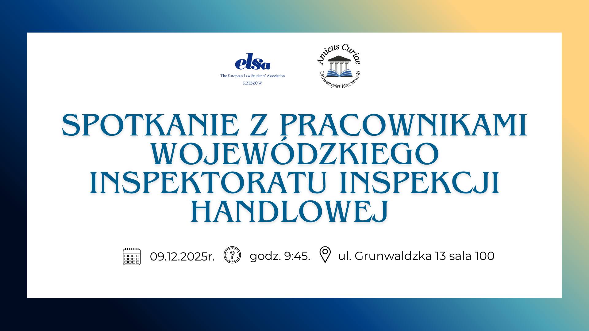 Grafika informująca o spotkaniu z pracownikami Wojewódzkiego Inspektoratu Inspekcji Handlowej